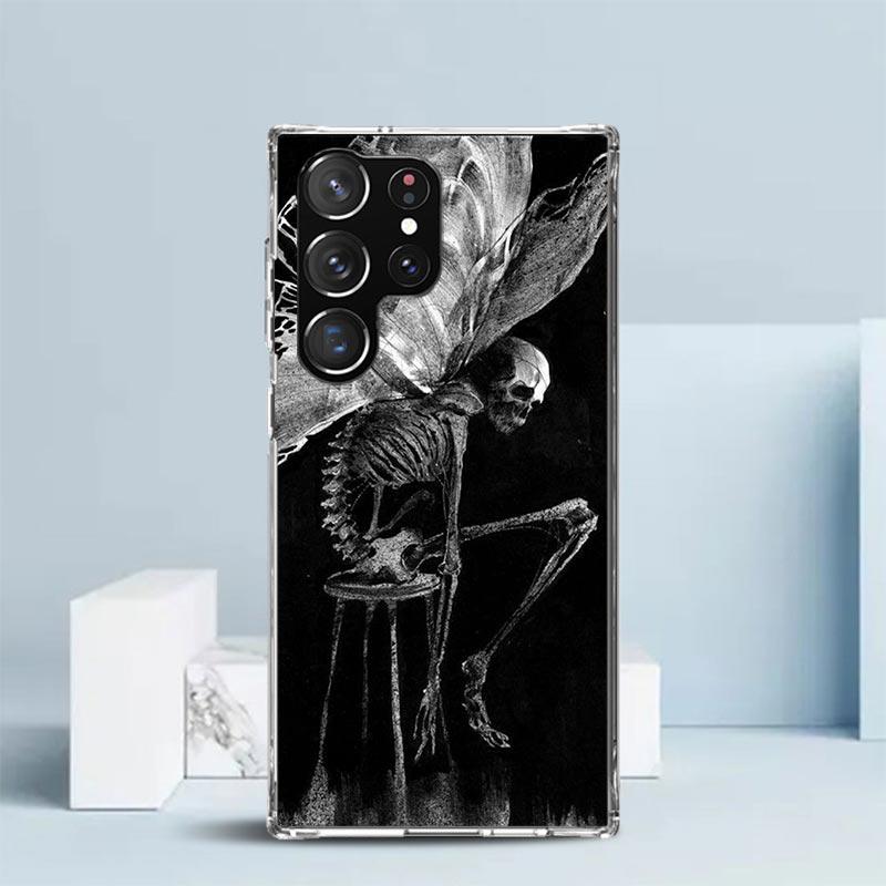 

Retro Skull Butterfly Phone Case For Samsung Galaxy S24 S25 Edge S26 Ultra S22 S23 Plus S21 + S20 FE Soft TPU Back Cover Galaxy Samsung S20 FE