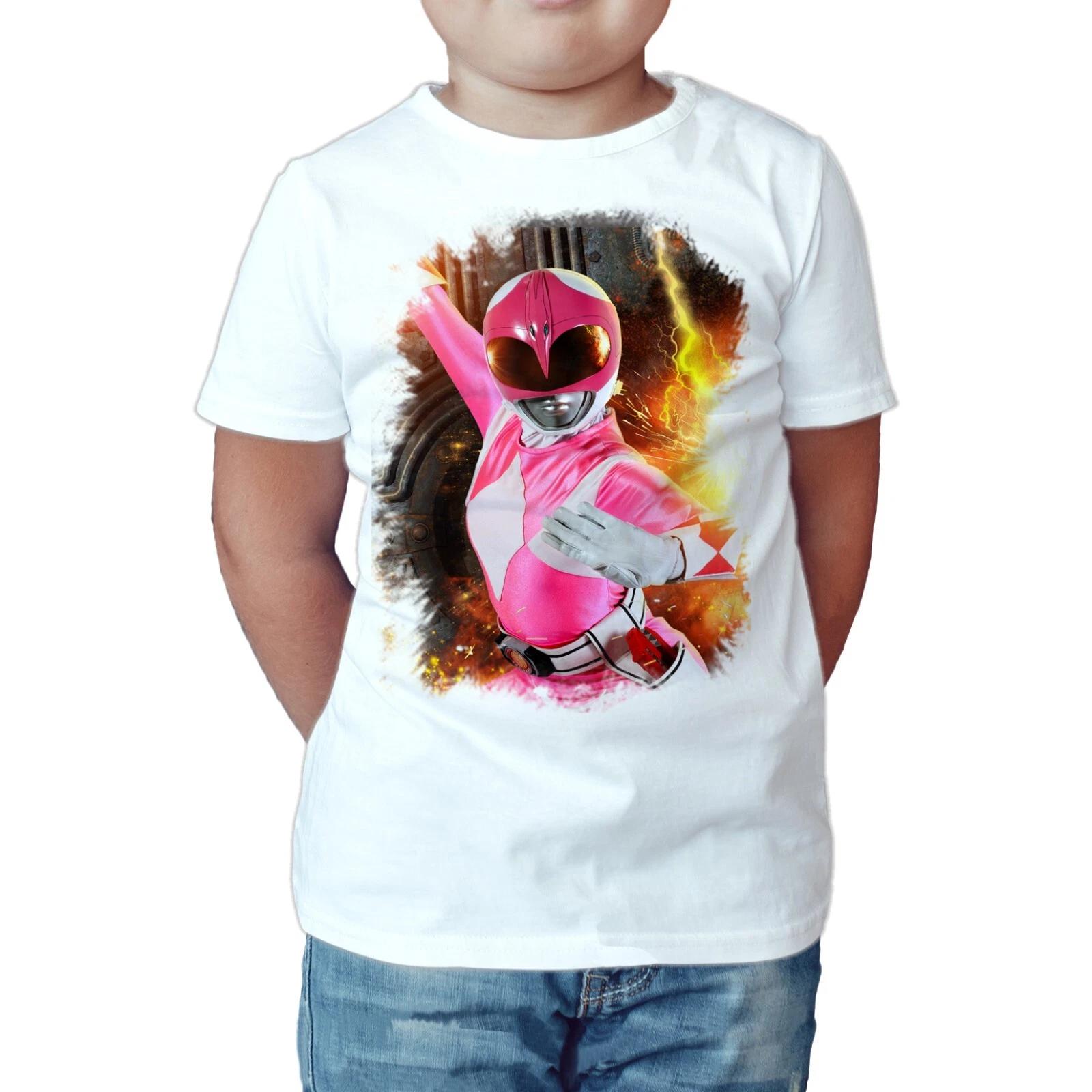 

Power Rangers Photo Pink Ranger Close Up Official Kids T-Shirt Mighty Morphin 160