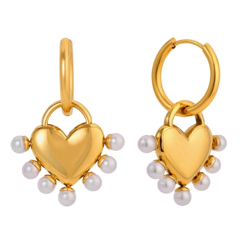 

Heart Pendant Earrings Fashion Earrings Ear Jewelry Stainless Steel Texture Suitable for Casual and Formal Occasions 1