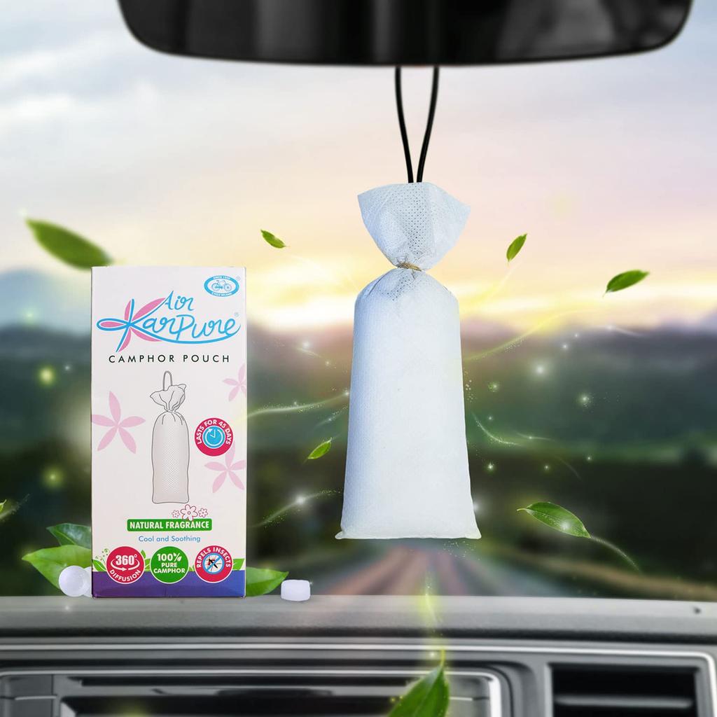 Cycle Pure Karpure Bhimseni Camphor Pouch Air Freshener Pack Of 2 Long-Lasting Fragrance For Home Car Office 60 gm per pack
