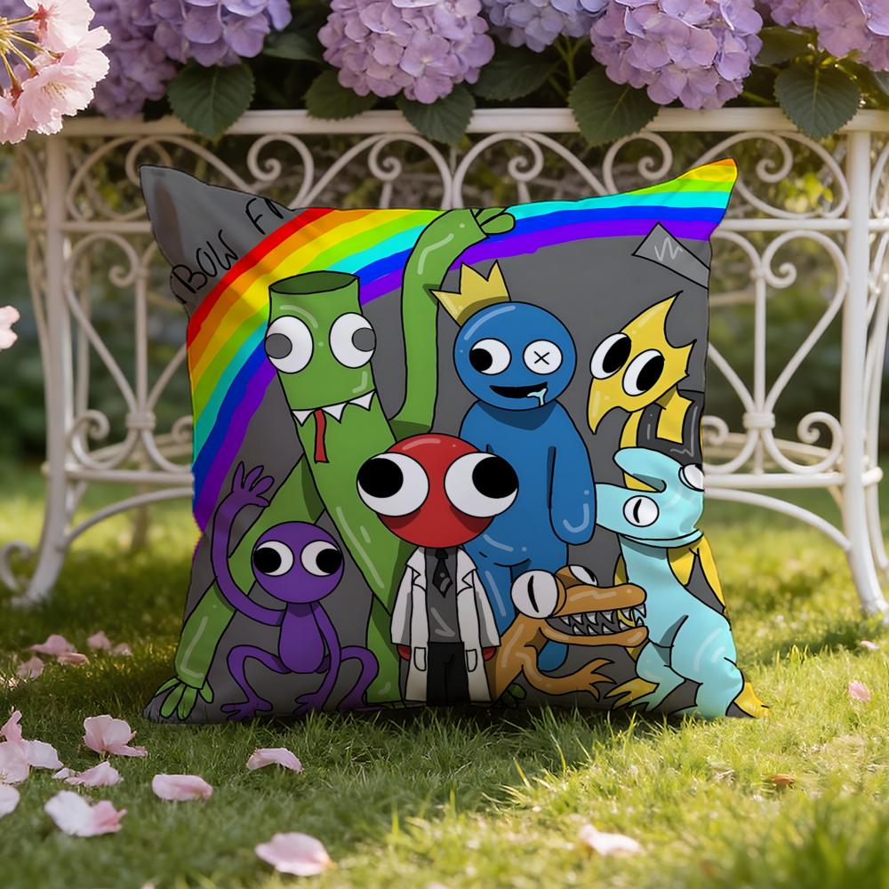 Anime R-Rainbow F-Friends cartoon Cushion Cover Home & Car Dual-Scene Pillow Cover: Reversible for Premium Comfort
