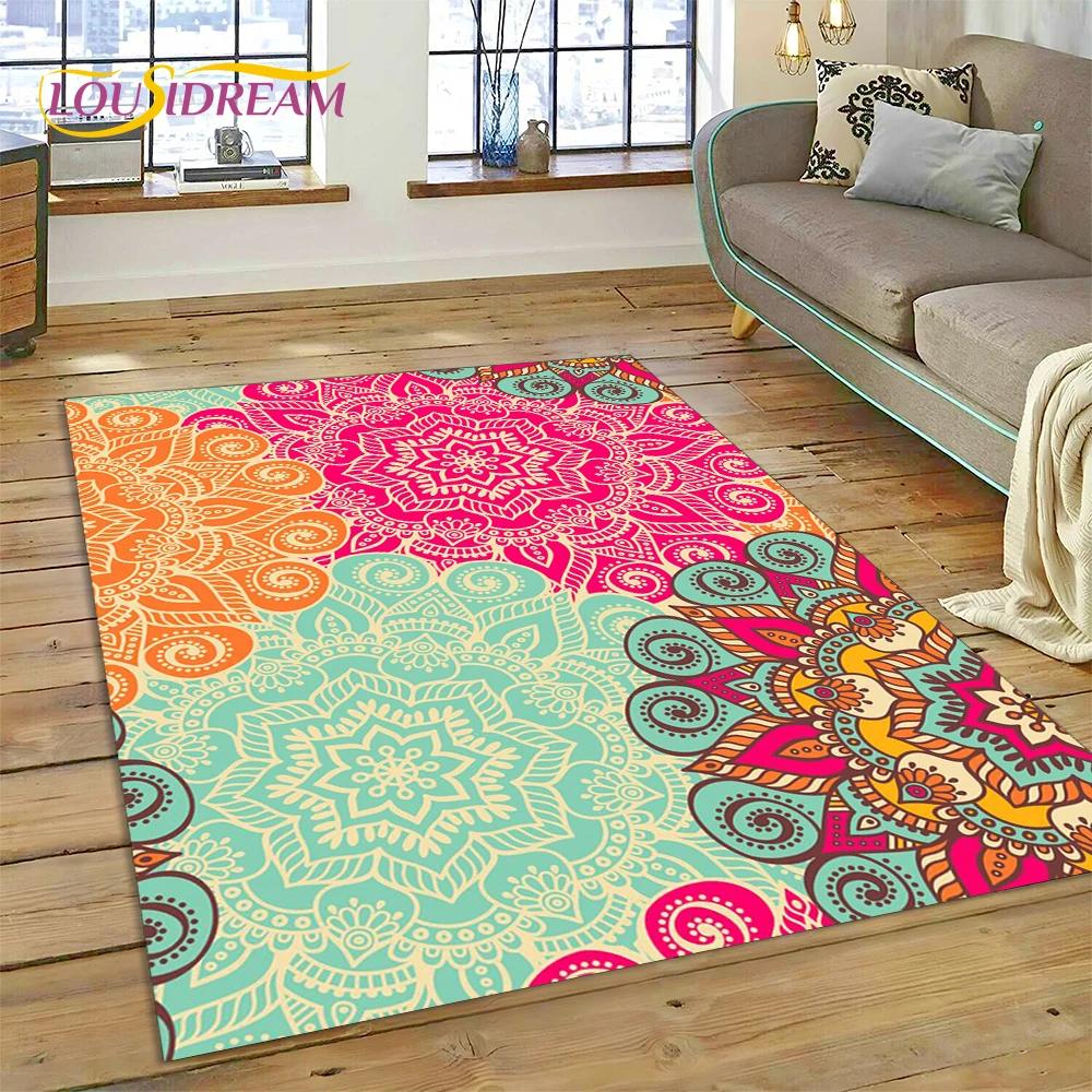 Bohemia Meditation Mandala Nature Koberec na jógu Květinový koberec do obývacího pokoje Ložnice Pohovka Rohožka Dekor,Koberec Protiskluzová podložka