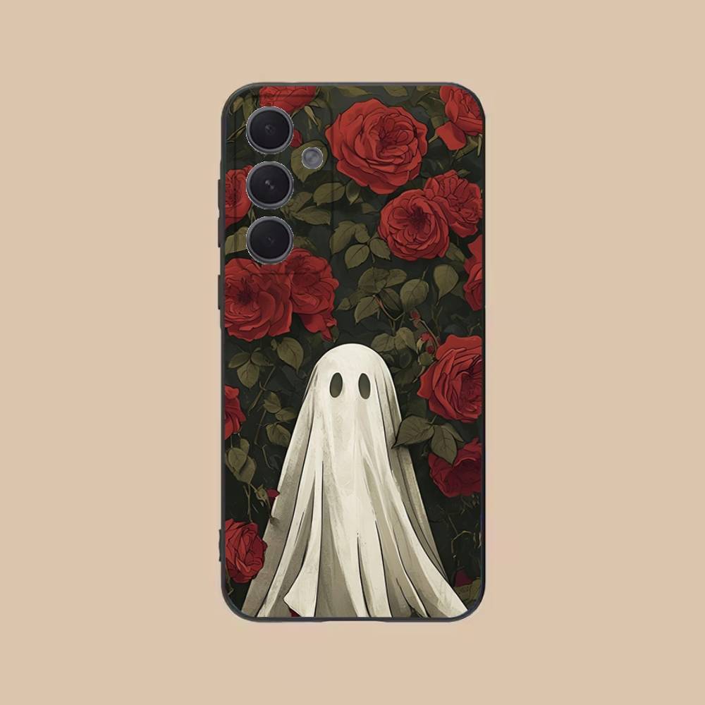

Little Ghost Phone Case For Samsung S 25,24,21,22,23,30,20,Ultra,Plus,Fe,Lite,Note,10,9,5G Black Soft SamsungS225G