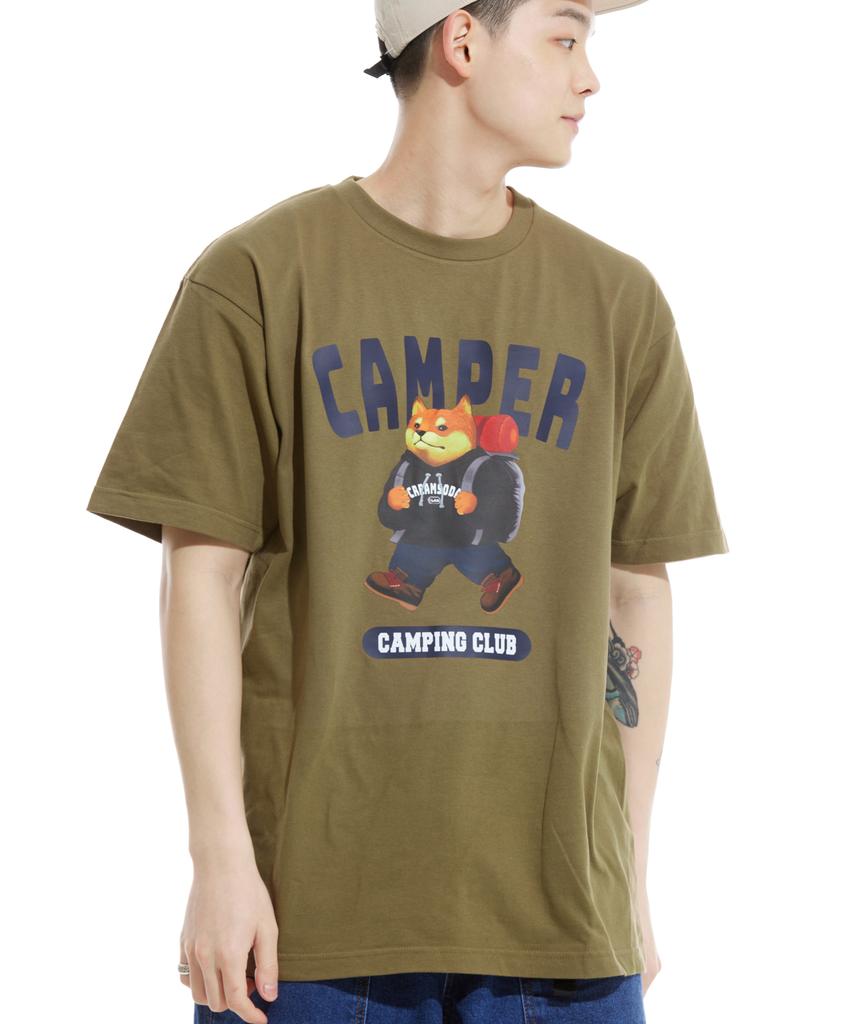 CREAM SODA LAB Camping Club Short Sleeve T-Shirt Olive Navy