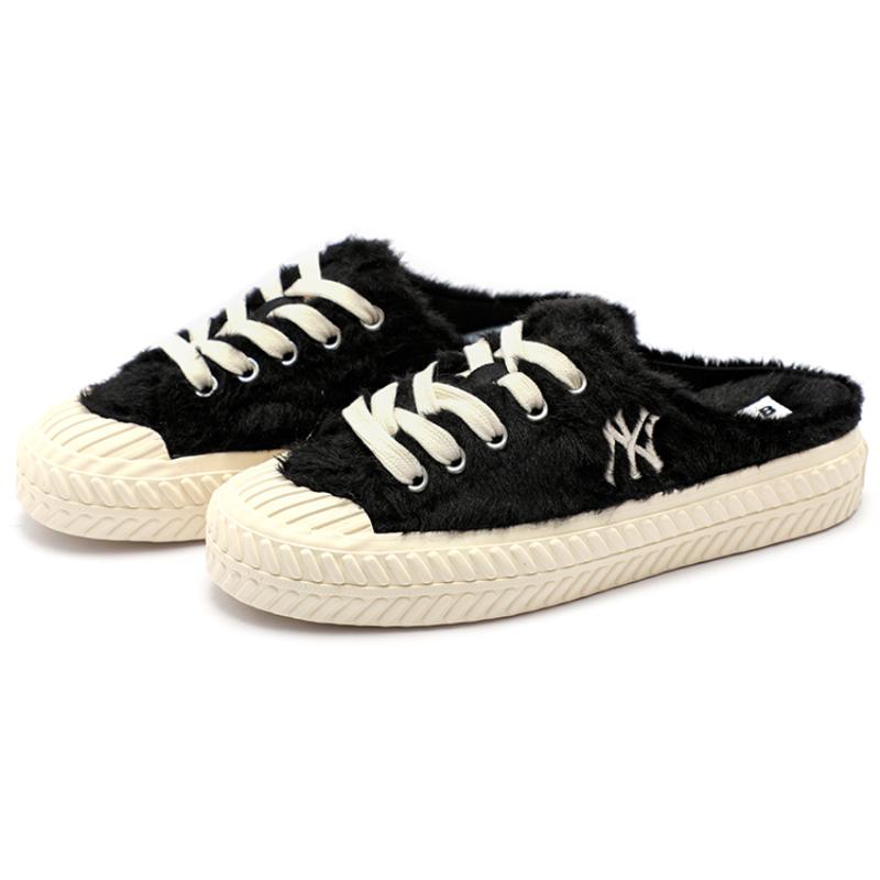 MLB Playball Mule Lightweight Low top Skateboard Shoes Unisex Black Sneakers 3AMUUD316-50BKS
