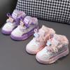 Winter Cotton Shoes for Children Pink Cute Cartoon Boots Boys Girls Snow Boots Thick Warm Plush New Winter Sport Shoes Kids