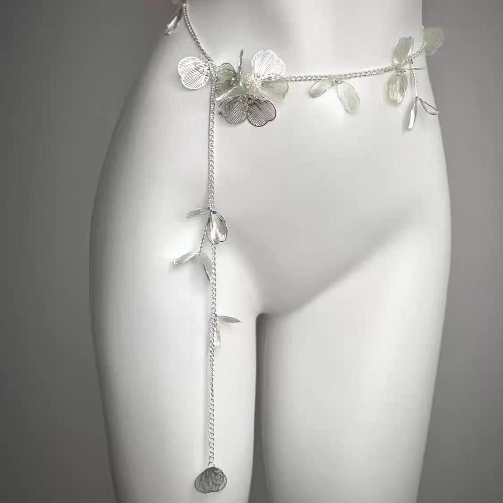 Pure desire wind~ super fairy lace butterfly fringed leg chain niche design leg ring Mori high value waist chain neck chain