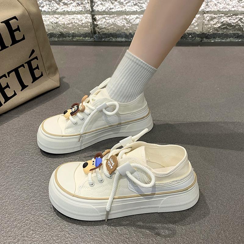 

Platform canvas shoes women s 2025 new spring and summer Internet celebrities with skirts little white shoes board shoes design sense niche board sho 35 белый