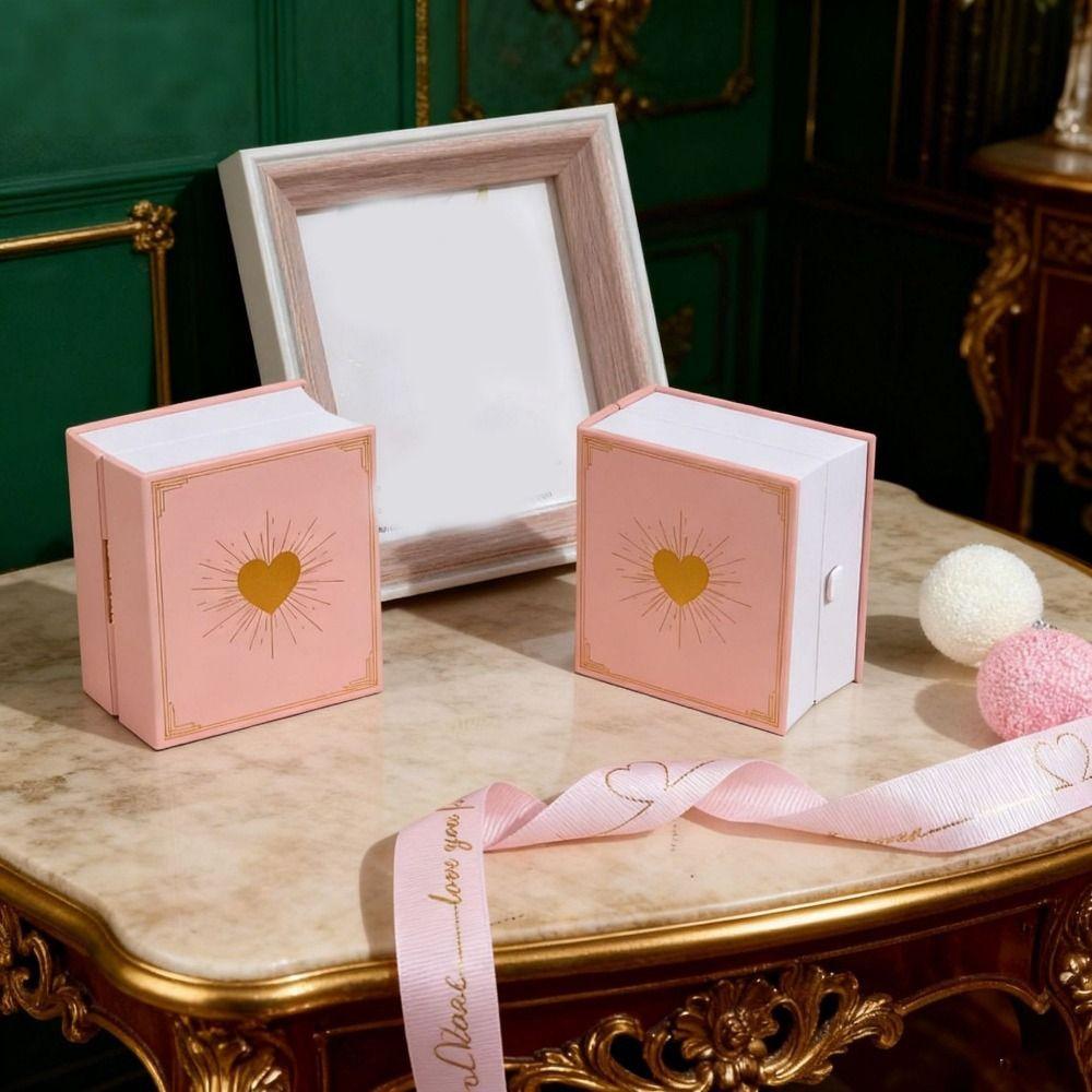 Romantic Book Shape Ring Box Jewelry Packaging Ring Gift Box Gifts Package Box  Valentine's Day