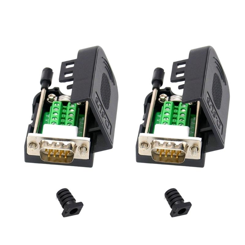 2-teiliger DB9pin Klemmenblockadapter DB9pin Serielle Adapter für RS485 RS422 Verbindung Lötfreies Set