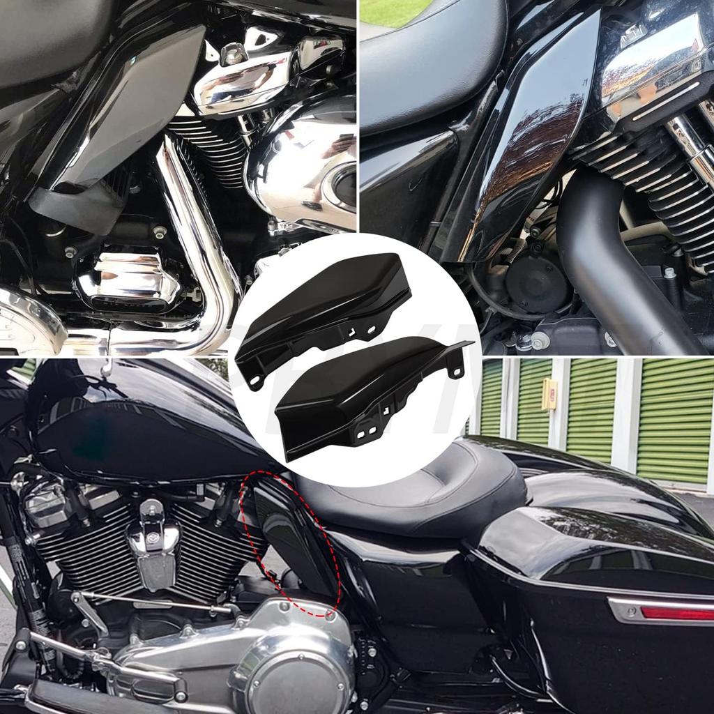 PBYMT Mid Frame Air Deflector Compatible For Harley Touring Road King Street Electra Glide 2009-2024 (Vivid Gloss Black)