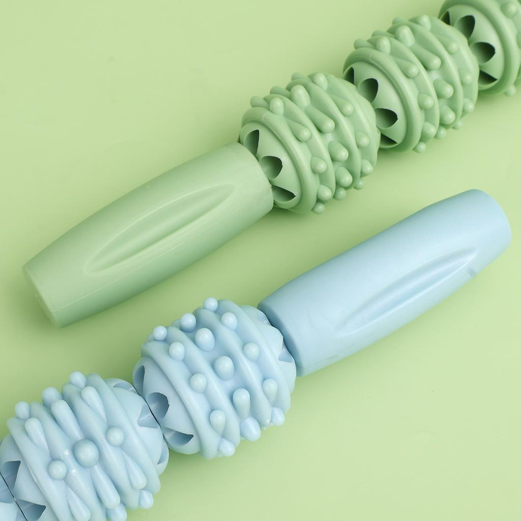 4 Ball Roller Muscles Massage Stick Relaxation Yoga Fitness Wolf Tooth Fascia for Calves Thighs Arm Full Body Massage Yoga Stick
