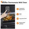 LED Digital Thermometer with Waterproof Probe BBQ Oven Temperature Inspection Instrument Timer High Temperature Alarm