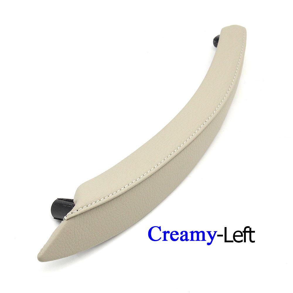Inner Car Black Beige Left Right Passenger Door Pull Handle Leather Cover Trim Replacement For BMW X5 X6 E70 E71 E72