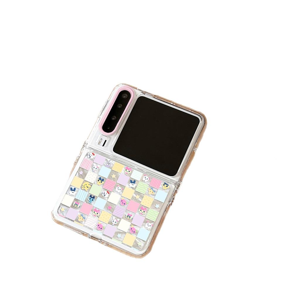 Lattice Tuoge Mazi Is Suitable for Huawei POCKET2 Mobile Phone Case, Samsung Xiaomi ZFLIP6 Folding Mobile Phone Feather Yarn.