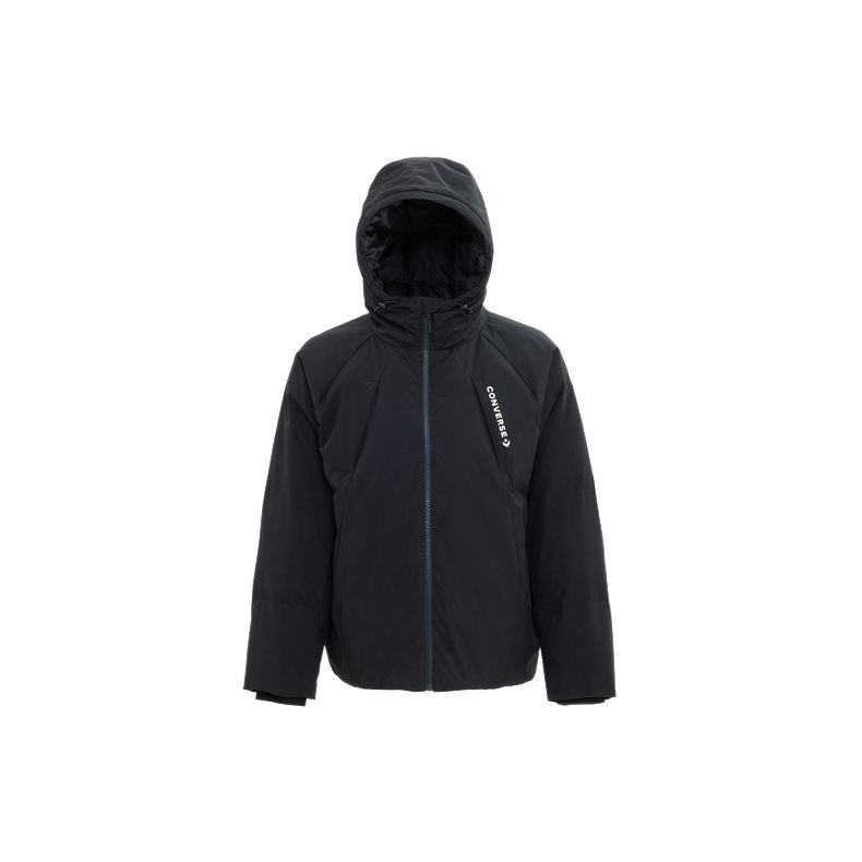 Converse Down Jackets Men s Dark Blue Hooded Moderate Puffer Jacket MCJ118-023 S