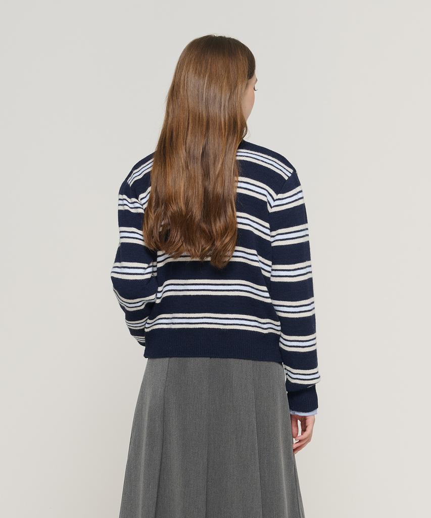 Cargobros For Woman Multi-Stripe Cardigan (Navy)