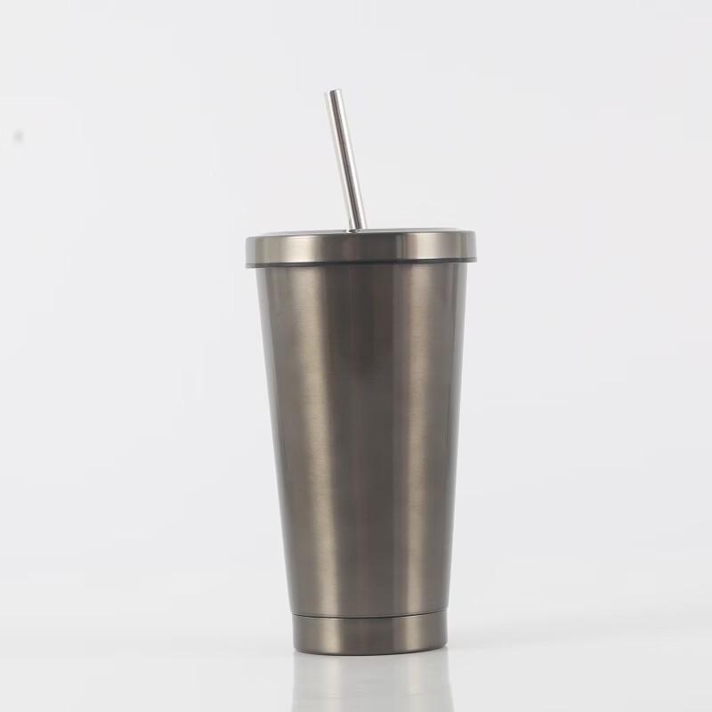 ZISIZ 16oz 304 Stainless Steel Insulated Tumbler with Straw