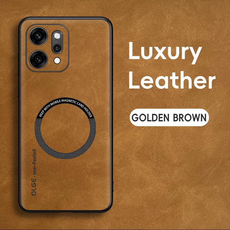Retro Leather Soft Case for OPPO Reno 14 12 11 10 9 8 7 7Z Plus Lite Find X5 X6 X7 Pro 5G Magnetic Wireless Charging Back Cover