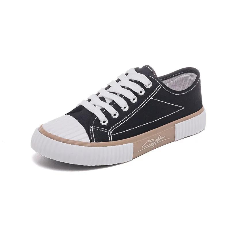 Women Canvas Shoes Breathable Comfort Flat Caual Korean Version Trend Lace Up Board Shoes Fashion Student Versatile Women's Shoe