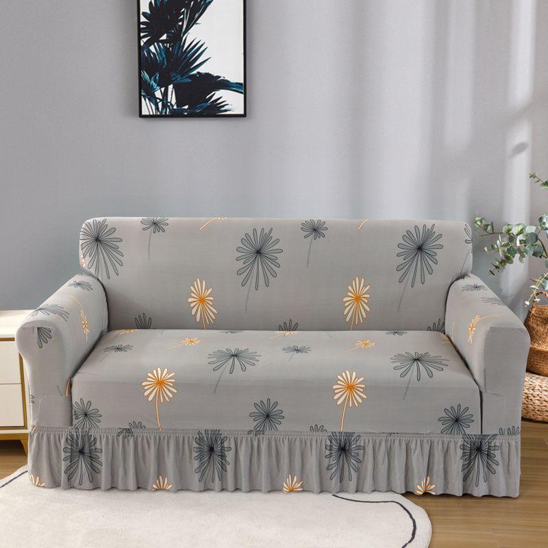 Pokrowiec na sofę akcentową - Miękki, przyjazny zwierzętom, wysokoelastyczny materiał z falbaną, nowoczesny luksusowy wystrój domu do salonu, sypialni