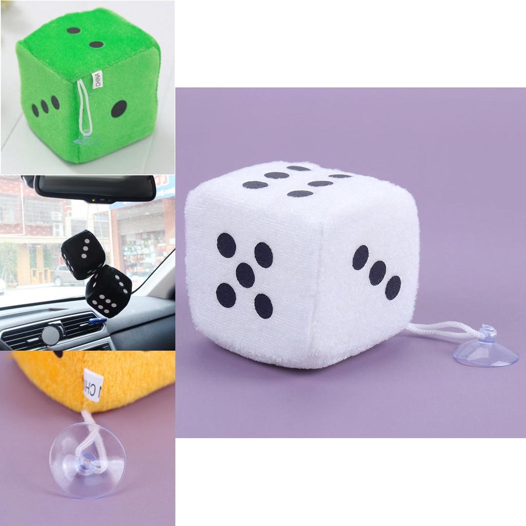 Plush Dice Party Pendant Soft Fluffy Car Decoration