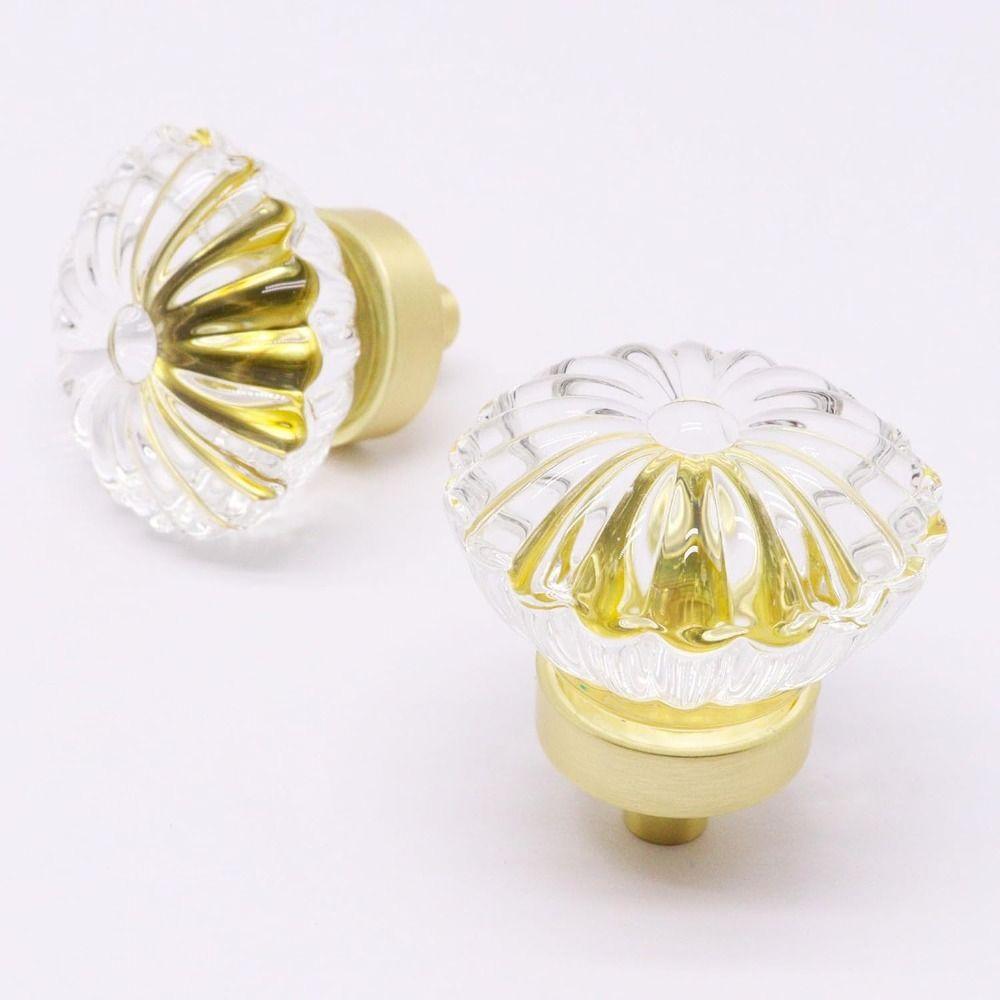 Gold Grey Transparent Crystal Cabinet Knobs Durable Excellent Design Crystal Knobs Furniture Dresser Knob for Kitchen Bathroom