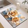 3D Floral Diatom Mud Drain Pad - Heat-Insulating, Quick-Drying, Non-Slip Kitchen Mat