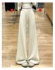 Spring 2026 Deep Gray Plus Size High-Waisted Wide-Leg Pants for Women