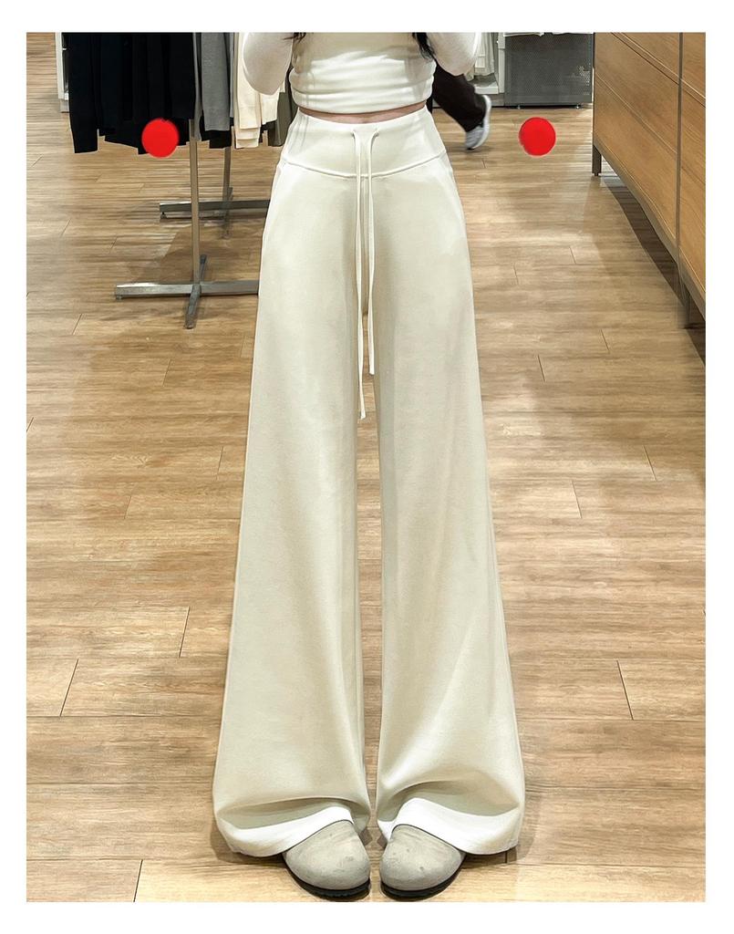 Spring 2026 Deep Gray Plus Size High-Waisted Wide-Leg Pants for Women