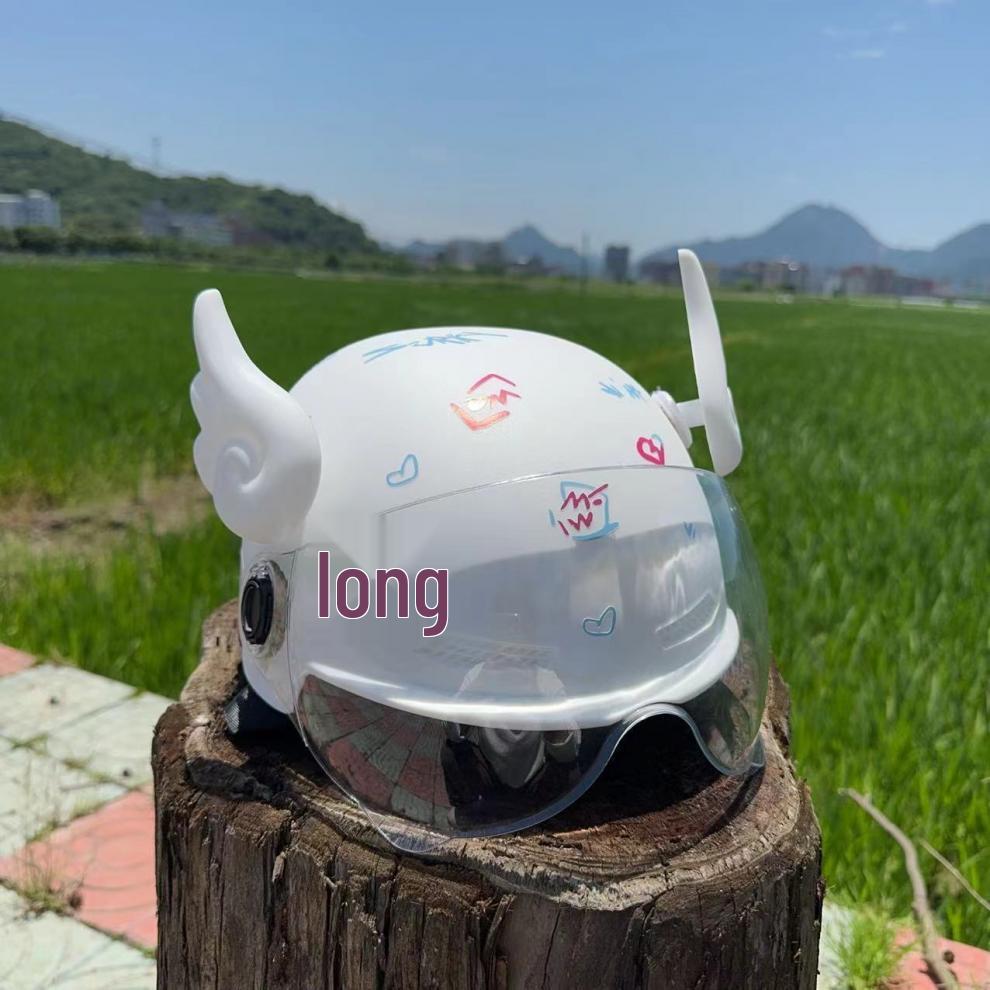 Trendy Street-Style Half Helmet with Eye Protection for Young Riders