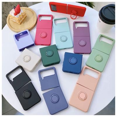 Frosted Skin -Friendly Fold Case For Samsung Galaxy Z Flip 4 Case Flip3 With Holder Shockproof Hard Back Cover For Samsung Zflip4