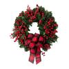 Christmas Decorations, Red Hagrid, Bow, Christmas Wreath, Courtyard Decoration, Red, Mock Berries, Vineyard Door Hanging