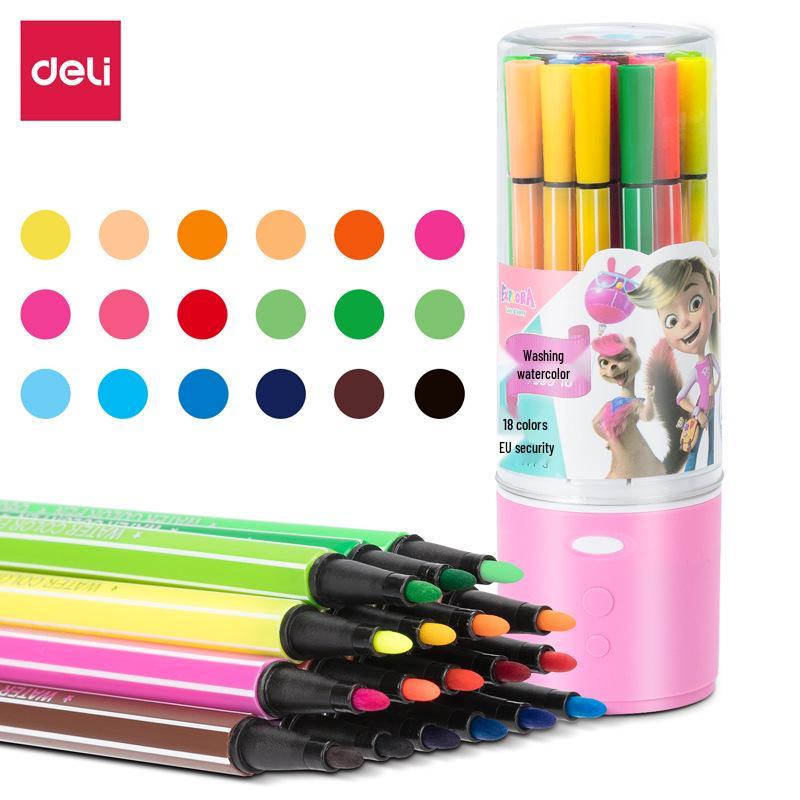 Pennarelli Lavabili per Acquerello Deli 7060 con Manico Lungo per Bambini - Disponibili in 12, 24 o 36 Colori