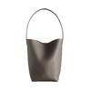 Haute couture niche TR bucket bag women's first layer cowhide minimalist high sense portable large capacity commuting shoulder tote bag