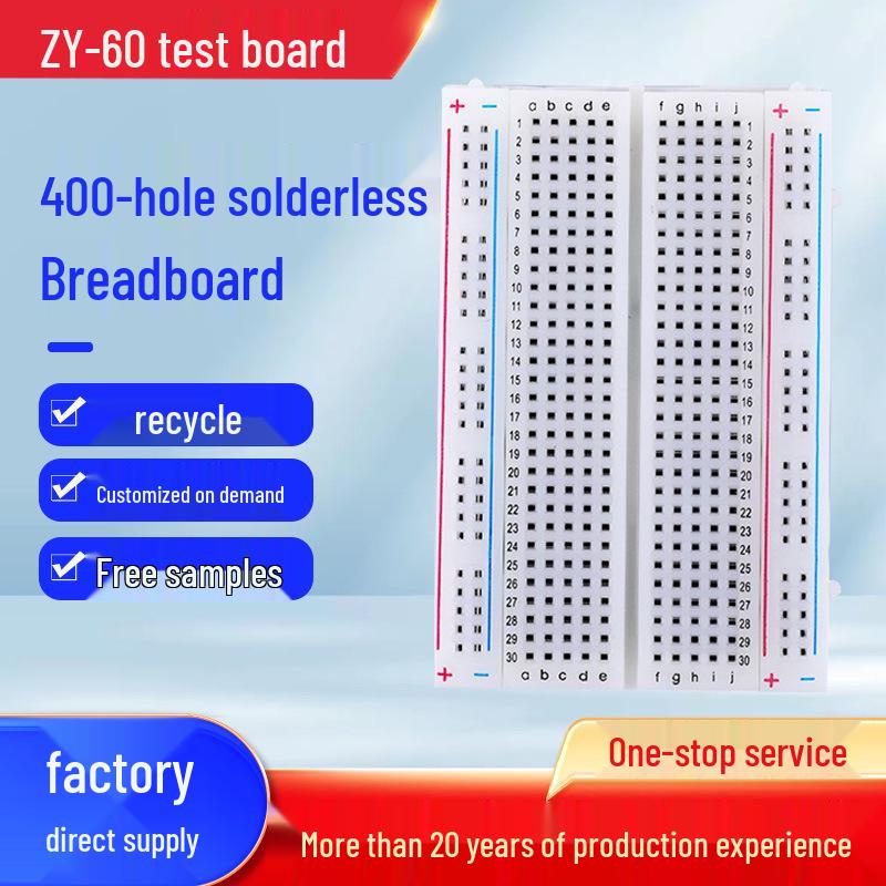 400-Hole Colorful Solderless Breadboard for Experimental Circuit Testing (ZY-60)