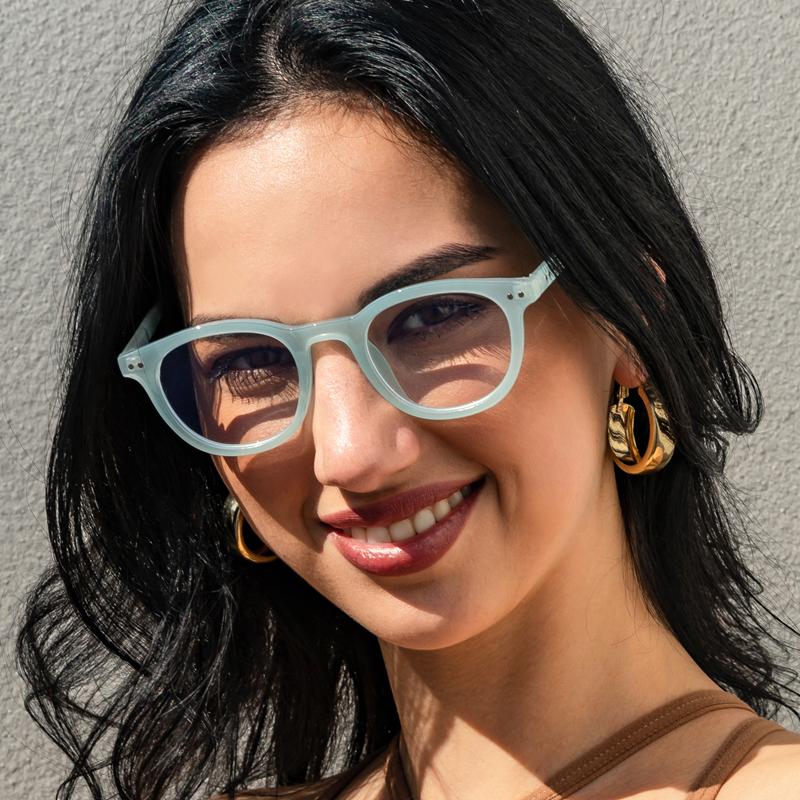 2pcs Trendy  Oval Computer Glasses Frames Women Vintage Clear Blue Light Blocking Eyeglasses Men Rivets Optical Frame Unisex