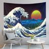 Japanese Ocean Wave Tapestry Asian Anime Tapestry Great Wave Kanagawa Tapestry Art Home Living Room Bedroom Decor Tapestries
