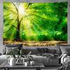 Enchanted Forest Tree Tapestry Sunshine Nature Landscape Wall Art for Home Aesthetic Decoration