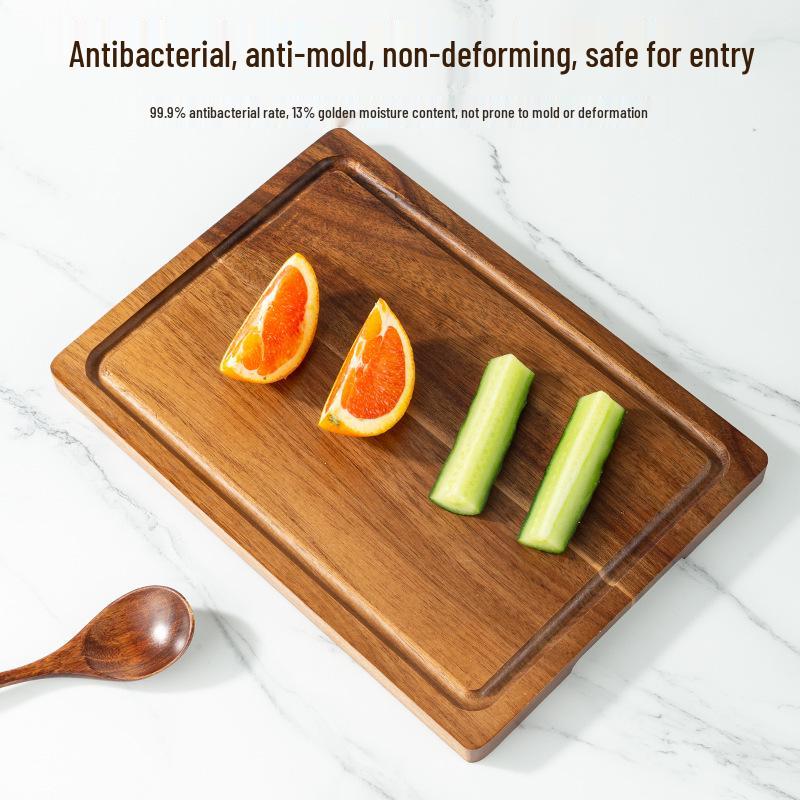 Acacia Wood Cutting Board - Solid and Anti-Mold, Double-Sided, Ideal for Kitchen Use