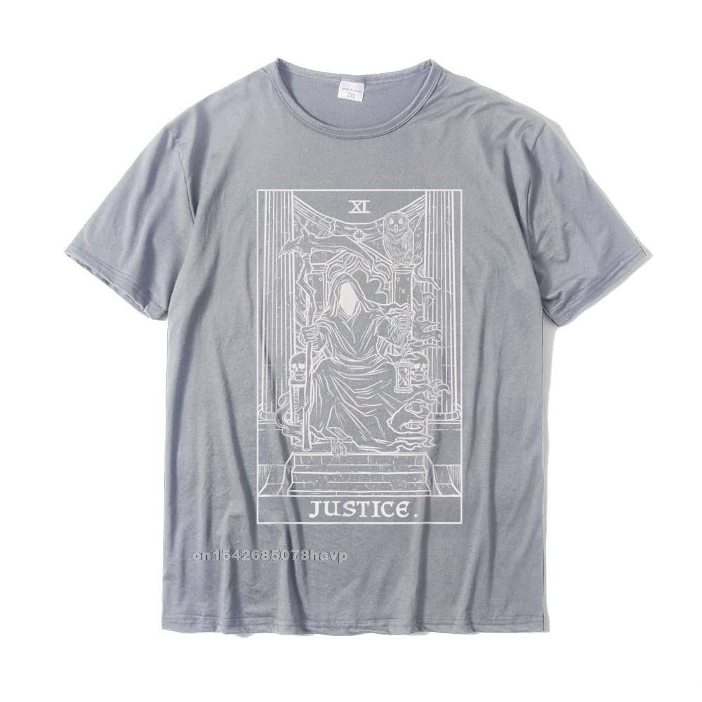 Justice Tarot Card Grim Reaper Halloween Goth Horror Occult T-Shirt Normal Cotton Tops Shirt Casual Discount T Shirts