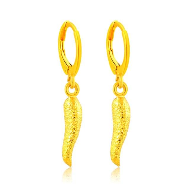 Earrings 24K Gold Tone Color Plated Flower Drop Earrings Hook High Quality Diy Jewelry Findings AccessoriesFlower Drop