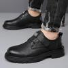 Men's Retro Breathable Leather Shoes - Autumn British Style, Versatile Soft Sole Sports Shoes for Work and Casual Wear