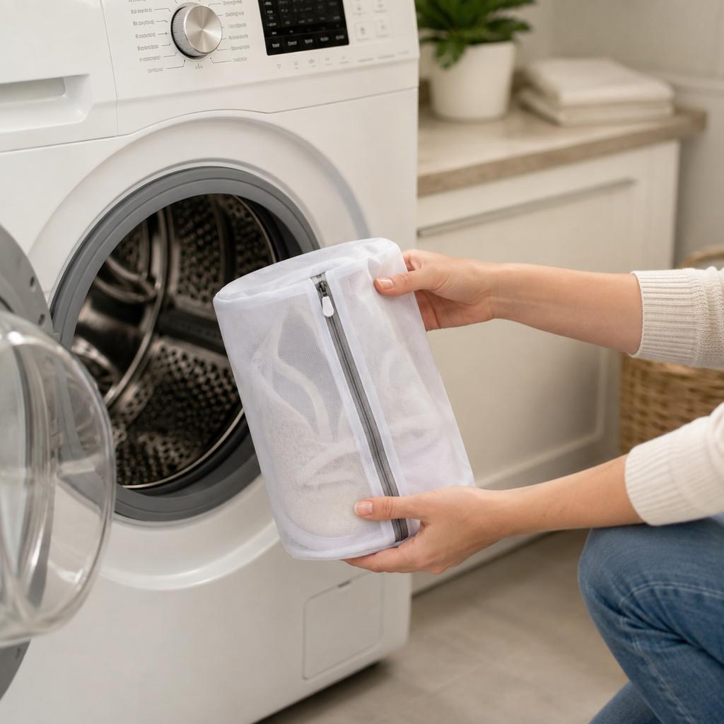 Cylindrical Fine Mesh Laundry Bag Washing Machine Protection Washing Bag Shoe Storage Mesh Bag Family Travel Organizer