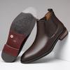 British Chelsea Men's High Top Simple and High-end Casual Business Formal Pointed Leather Boots
