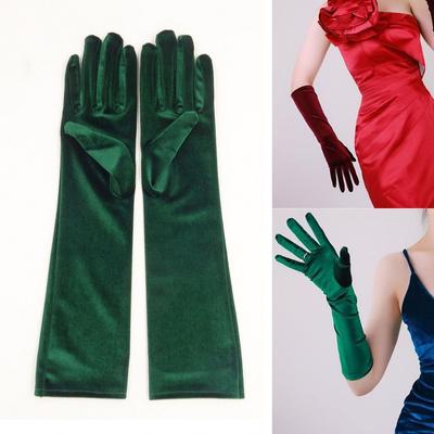 Velvet Royal Blue Gloves Punk Performance Mittens Retro Clubwear Mittens  Halloween