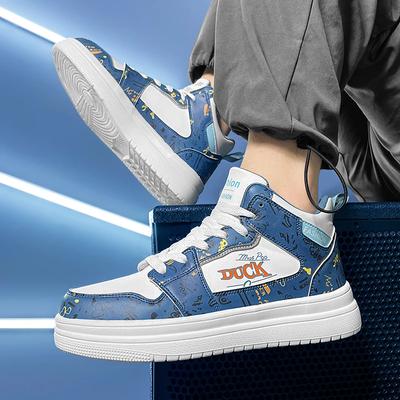 New Men's and Women's Plus Size 31-44 High Top Sports Shoes, Trendy and Explosive Leather Sports Board Shoes  Hard-Wearing