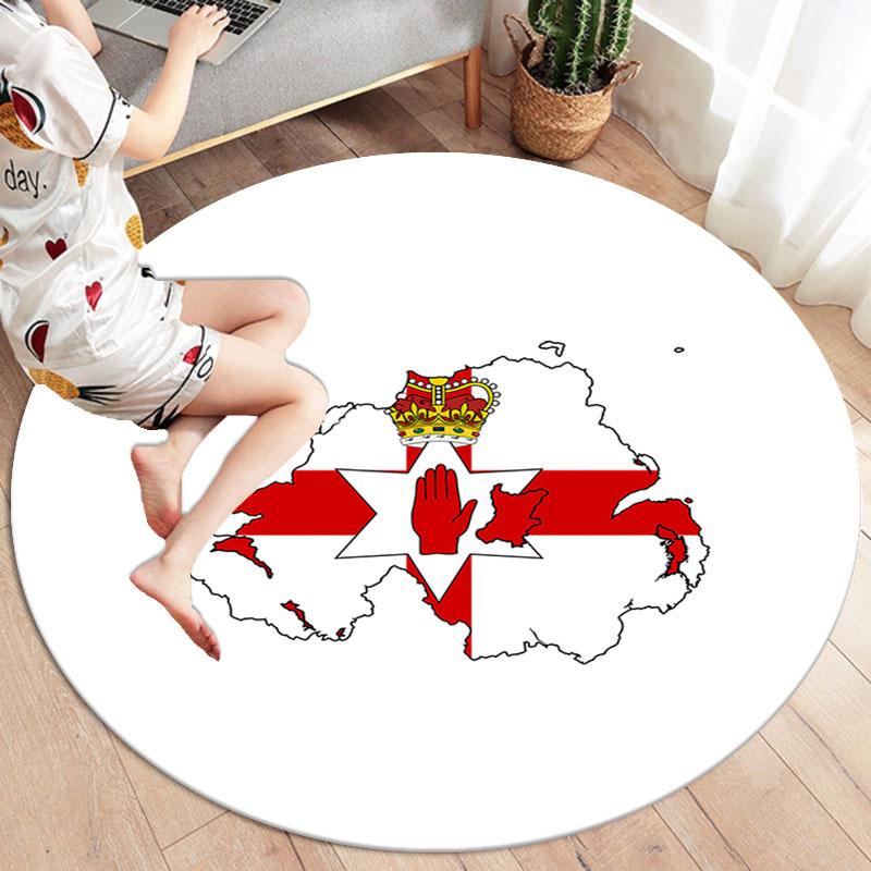 Flag Round Area Rug,Carpet Rug for Living Room Bedroom Sofa Playroom Decor,Non-slip Floor Mat