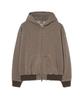 Physical Department Pigment Washed Work Zip-Up Hoodie_Brown
