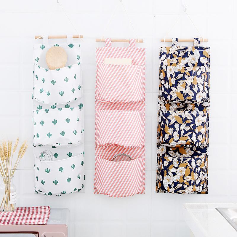 Wall Door Closet Hanging Storage Bag 3Pockets Stuff Linen Bags Home Organizer HA Wall Door Closet Hanging Storage Bag 3Pockets Stuff Linen Bags Home Organizer HA